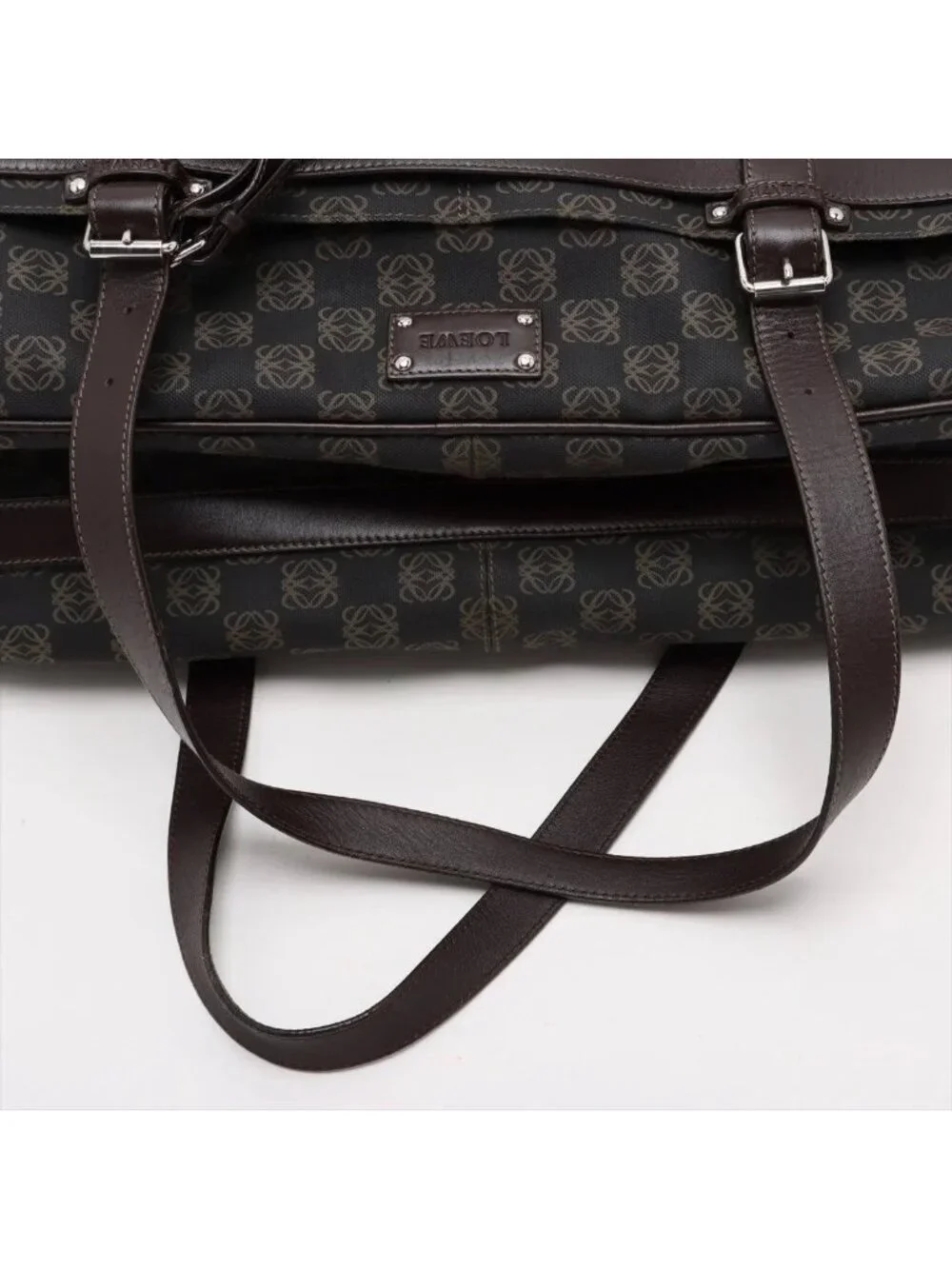 Loewe Repeat Anagram Leather 2-Way Boston Bag Crossbody